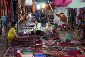 Night market of Luang Prabang.